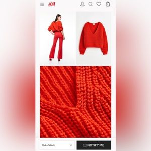H&M Rib-Knit Sweater in RED